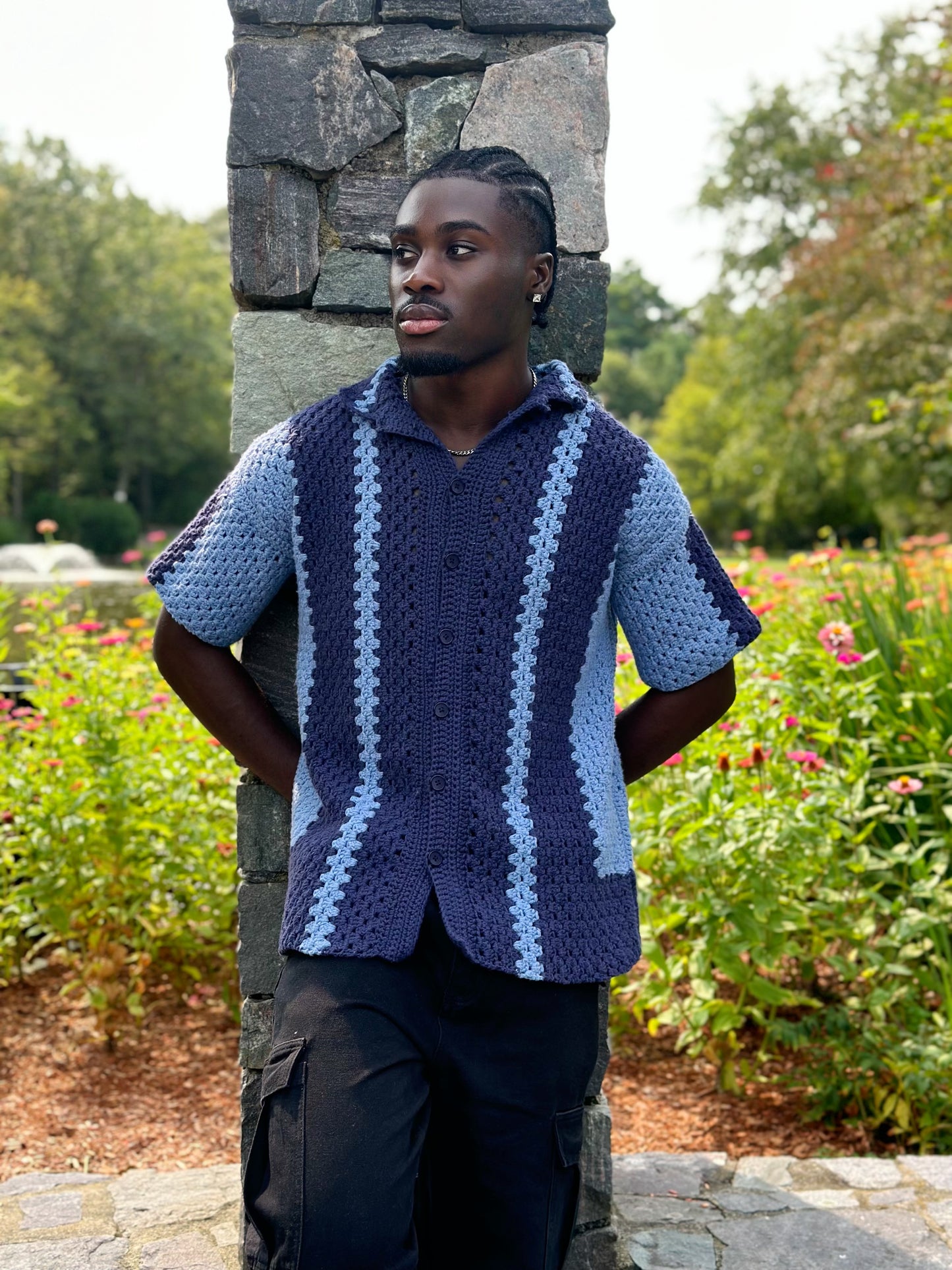 The Blue Tide Crochet Button-up PDF Pattern only | Instant Download