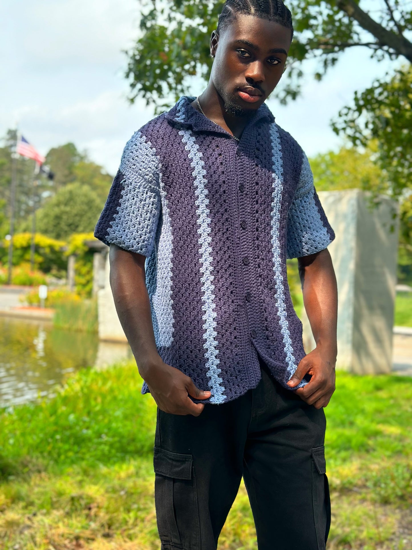 The Blue Tide Crochet Button-up PDF Pattern only | Instant Download