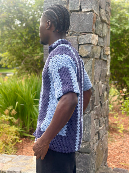 The Blue Tide Crochet Button-up PDF Pattern only | Instant Download