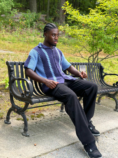 The Blue Tide Crochet Button-up PDF Pattern only | Instant Download