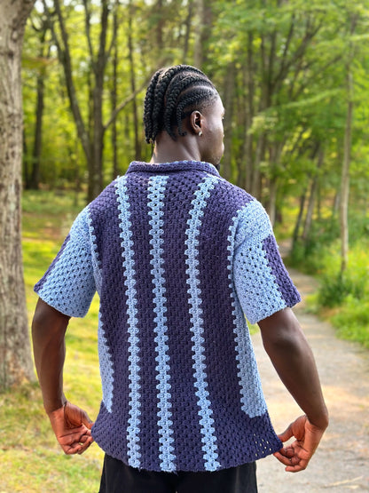 The Blue Tide Crochet Button-up PDF Pattern only | Instant Download
